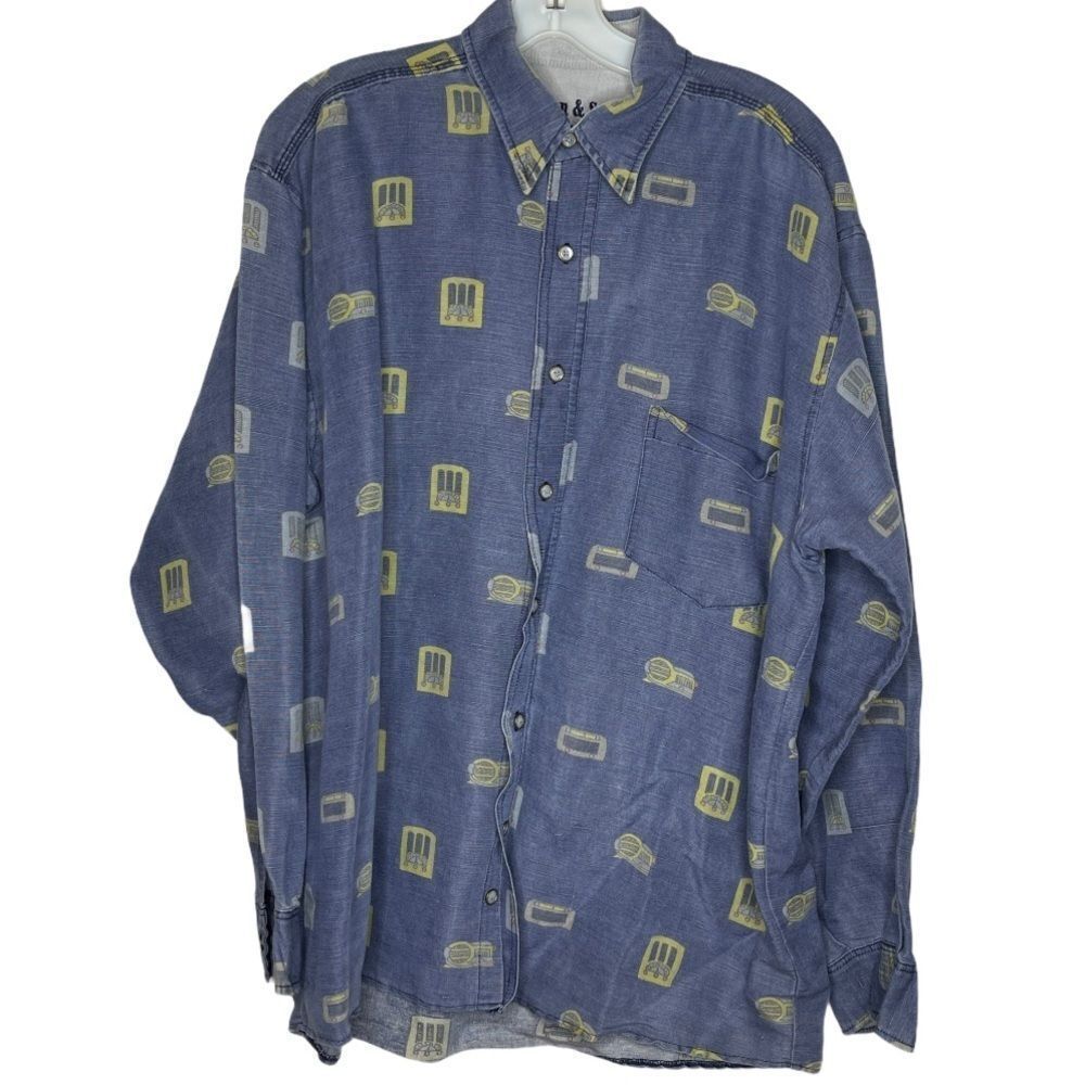 Lemon &‎ Soda Linen Blend Shirt Blue